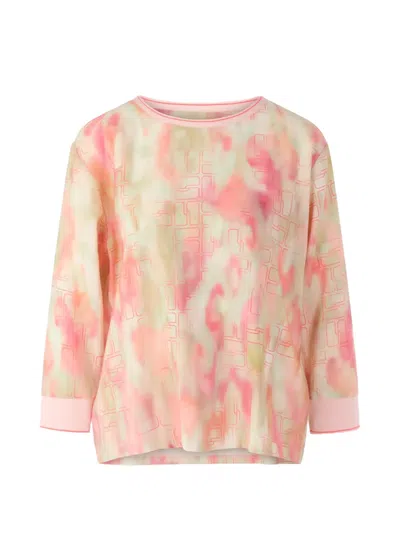 Marccain Tie Dye Printed Blouse In Pink