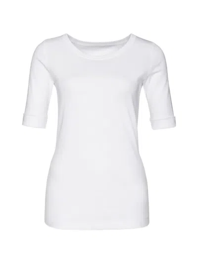 Marccain Turn-up Sleeve T-shirt In White