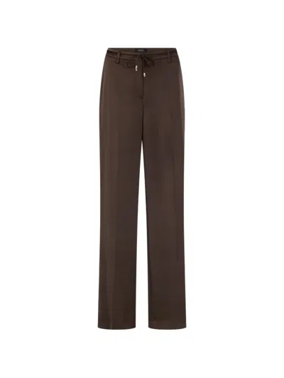 Marccain Warri Drawstring Wide-leg Trousers In Brown