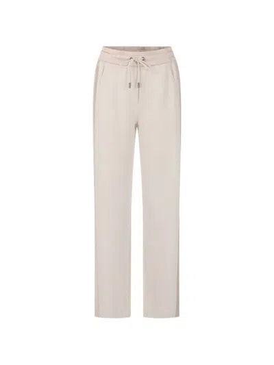 Marccain Washington Satin-trim Pants In Neutral