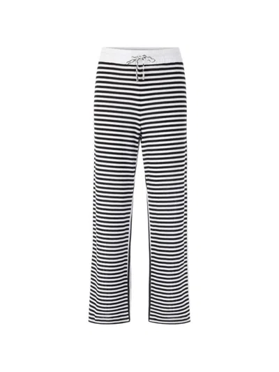 Marccain Washington Striped-pattern Track Pants In White