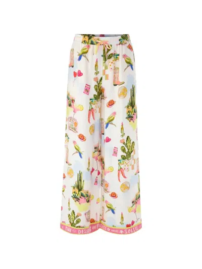 Marccain Willmar Graphic-print Palazzo Pants In Multi
