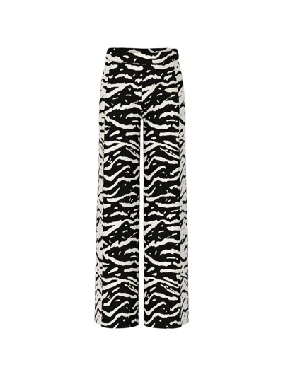 Marccain Zebra-pattern Trousers In Black
