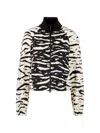 Marccain Zebra-print Zip Jacket In Multi