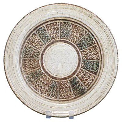Pre-owned Marcel Giraud Mid-century Decorative Plate By , Ceramic, France, 1960s In Sand
