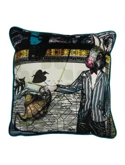 Pre-owned Marcel Wanders X Roche Bobois Globe Trotter Pillow In Blue