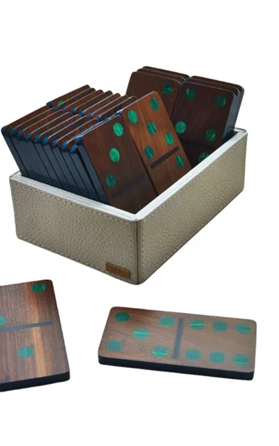Marcela Cure Large Pui Wood Domino Set In Green