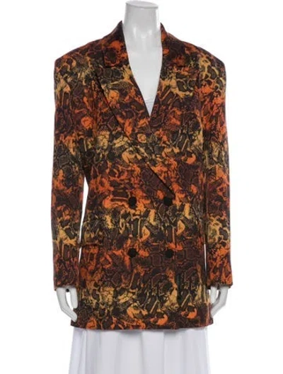 Pre-owned Marcell Von Berlin Animal Print Blazer In Brown