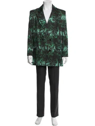 Pre-owned Marcell Von Berlin Animal Print Blazer In Green