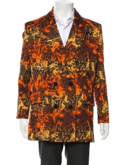 Pre-owned Marcell Von Berlin Animal Print Blazer In Orange