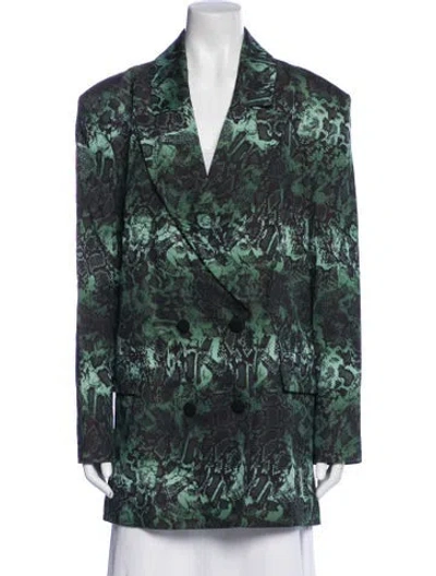 Pre-owned Marcell Von Berlin Animal Print Blazer W/ Tags In Green