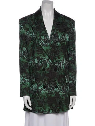 Pre-owned Marcell Von Berlin Animal Print Coat In Green