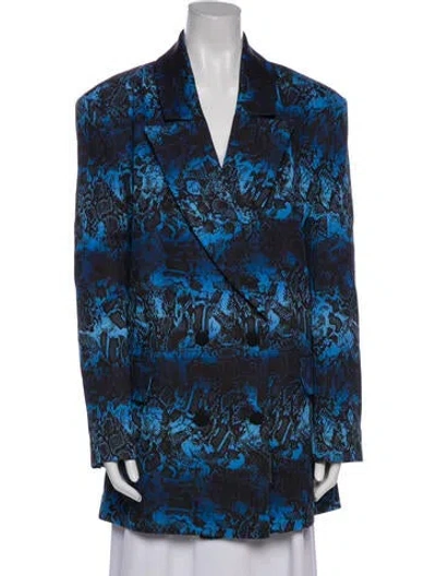 Pre-owned Marcell Von Berlin Animal Print Coat W/ Tags In Blue