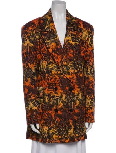 Pre-owned Marcell Von Berlin Animal Print Coat W/ Tags In Orange