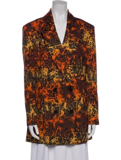 Pre-owned Marcell Von Berlin Animal Print Coat W/ Tags In Orange