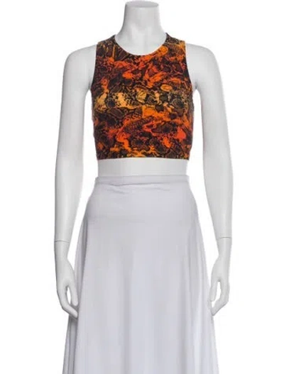 Pre-owned Marcell Von Berlin Animal Print Crew Neck Crop Top W/ Tags In Multi