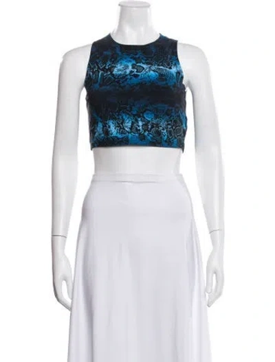 Pre-owned Marcell Von Berlin Animal Print Crew Neck Crop Top W/ Tags In White