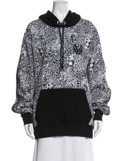 Pre-owned Marcell Von Berlin Animal Print Crew Neck Hoodie In Black