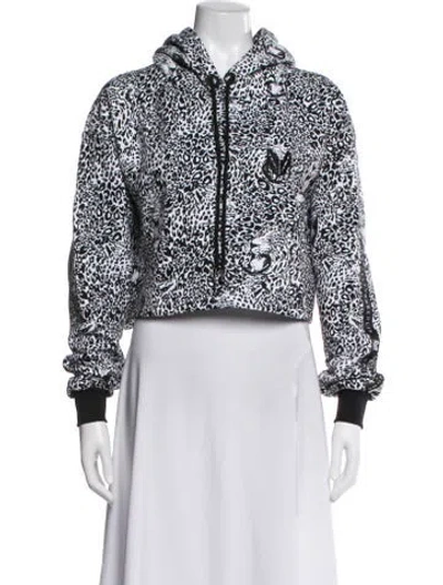 Pre-owned Marcell Von Berlin Animal Print Crew Neck Hoodie In White