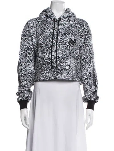 Pre-owned Marcell Von Berlin Animal Print Crew Neck Hoodie In White