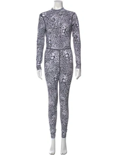 Pre-owned Marcell Von Berlin Animal Print Crew Neck Jumpsuit In White