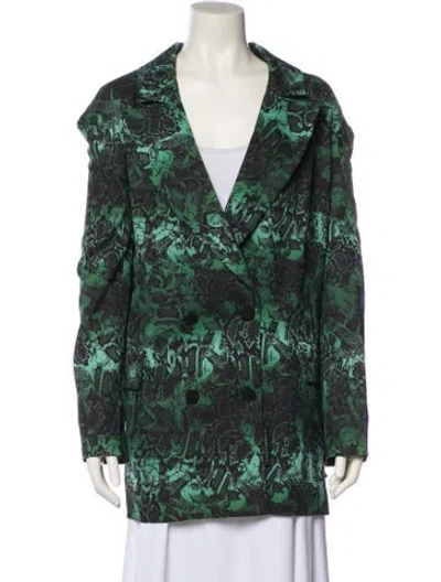 Pre-owned Marcell Von Berlin Animal Print Evening Jacket In Green