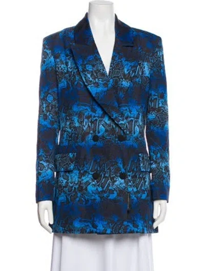 Pre-owned Marcell Von Berlin Animal Print Evening Jacket W/ Tags In Blue