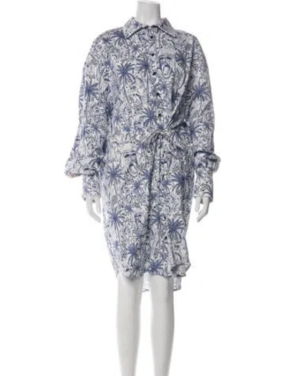 Pre-owned Marcell Von Berlin Animal Print Knee-length Dress In Blue