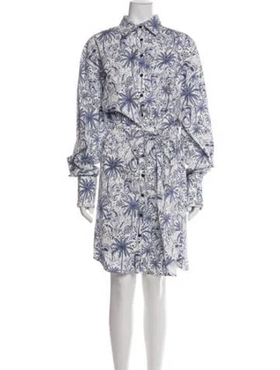 Pre-owned Marcell Von Berlin Animal Print Knee-length Dress W/ Tags In Blue