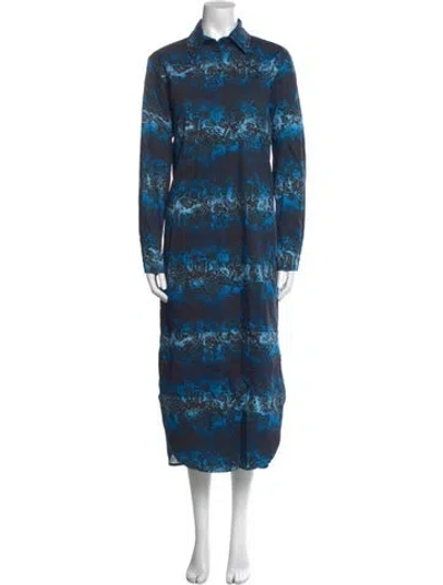 Pre-owned Marcell Von Berlin Animal Print Long Dress In Blue