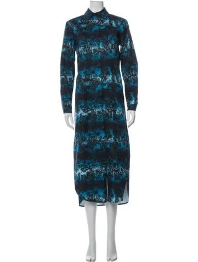 Pre-owned Marcell Von Berlin Animal Print Long Dress In Blue