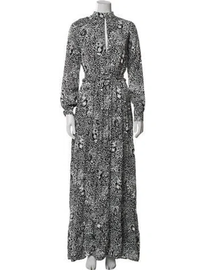 Pre-owned Marcell Von Berlin Animal Print Long Dress W/ Tags In Black