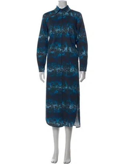 Pre-owned Marcell Von Berlin Animal Print Long Dress W/ Tags In Blue