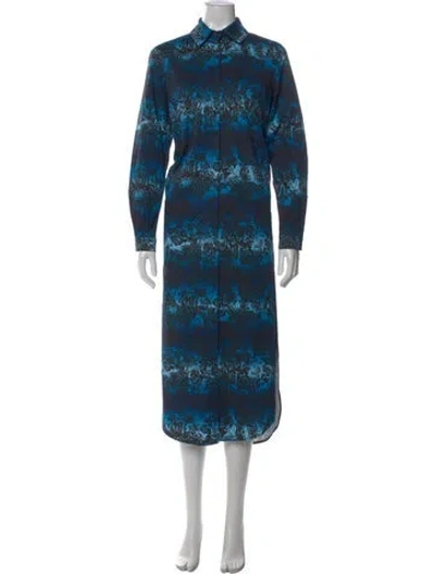 Pre-owned Marcell Von Berlin Animal Print Long Dress W/ Tags In Blue