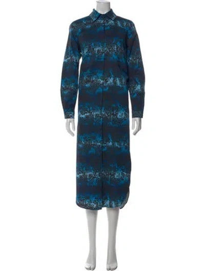 Pre-owned Marcell Von Berlin Animal Print Long Dress W/ Tags In Blue