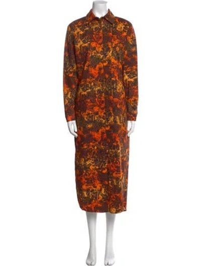 Pre-owned Marcell Von Berlin Animal Print Long Dress W/ Tags In Orange