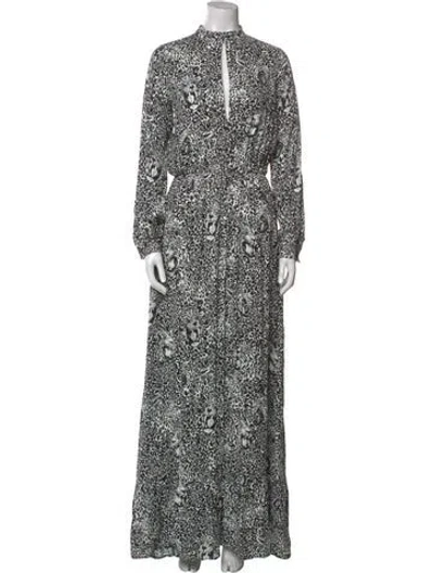Pre-owned Marcell Von Berlin Animal Print Long Dress In White