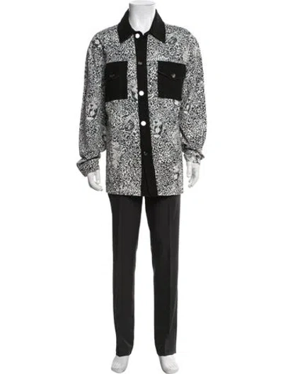 Pre-owned Marcell Von Berlin Animal Print Long Sleeve Shirt In Black/white