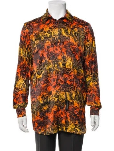 Pre-owned Marcell Von Berlin Animal Print Long Sleeve Shirt In Orange