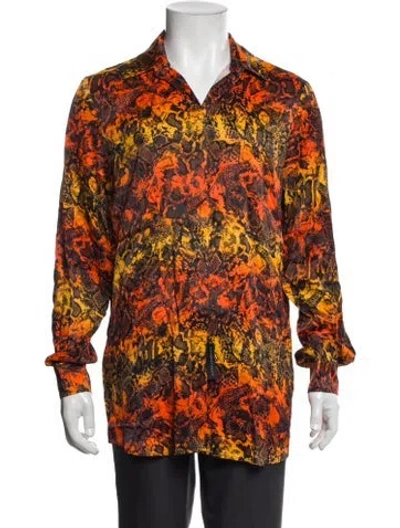 Pre-owned Marcell Von Berlin Animal Print Long Sleeve Shirt In Orange