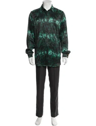 Pre-owned Marcell Von Berlin Animal Print Long Sleeve Shirt W/ Tags In Green