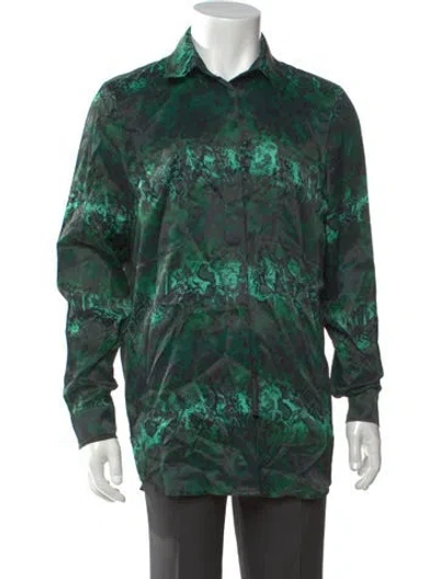 Pre-owned Marcell Von Berlin Animal Print Long Sleeve Shirt W/ Tags In Green