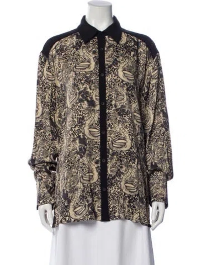 Pre-owned Marcell Von Berlin Animal Print Long Sleeve Top In Neutral
