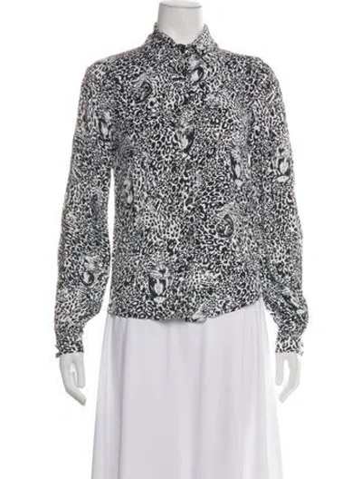Pre-owned Marcell Von Berlin Animal Print Long Sleeve Top W/ Tags In Black