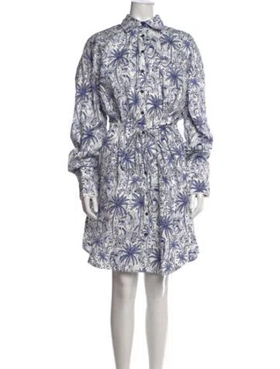 Pre-owned Marcell Von Berlin Animal Print Mini Dress W/ Tags In Blue