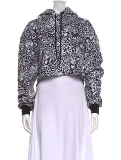 Pre-owned Marcell Von Berlin Animal Print Mock Neck Sweatshirt In White