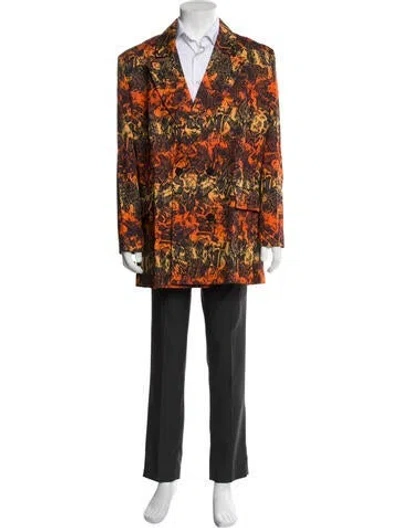 Pre-owned Marcell Von Berlin Animal Print Overcoat W/ Tags In Orange