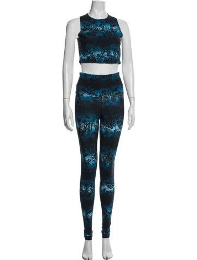 Pre-owned Marcell Von Berlin Animal Print Pant Set In Blue