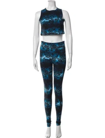 Pre-owned Marcell Von Berlin Animal Print Pant Set W/ Tags In Blue