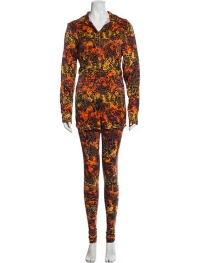 Pre-owned Marcell Von Berlin Animal Print Pant Set W/ Tags In Orange
